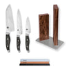 Kai Shun Nagare 3 Knife, Whetstone and Block Set / Walnut Block