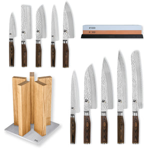 Kai Shun Premier 10 Knife, Whetstone and Block Set / Oak Block