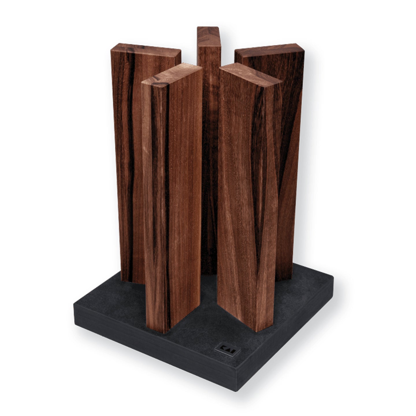 KAI Stonehenge 5 Pillar Walnut Knife Block with Granite Base