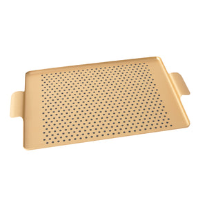 Kaymet Serving Tray Rectangle Gold and Rubber