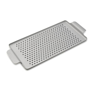 Kaymet Serving Tray Rectangle Silver and Rubber