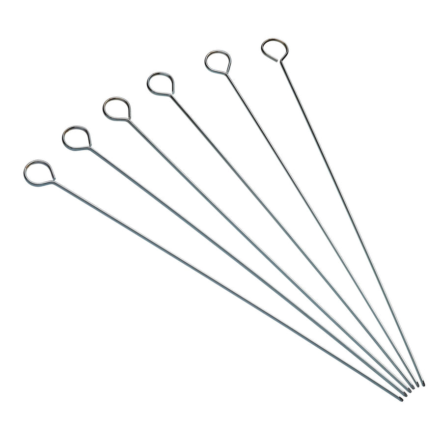 Stainless Steel Skewers Flat 6 Pack