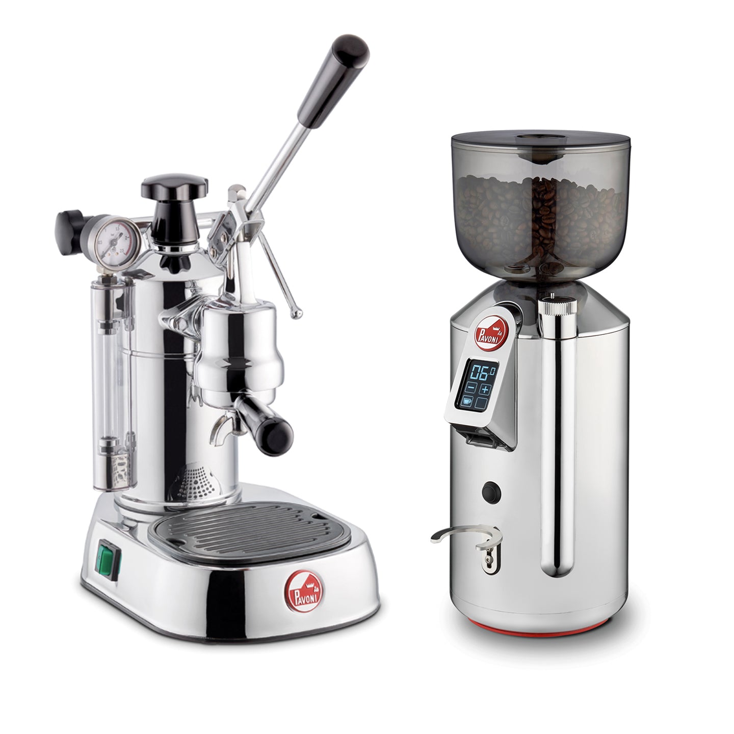 La Pavoni Lusso with Black Lever & La Pavoni Cilindro Prosumer Coffee Grinder