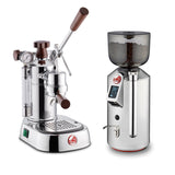 La Pavoni Lusso with Wood Lever & La Pavoni Cilindro Prosumer Coffee Grinder
