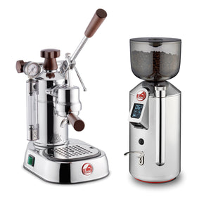 La Pavoni Lusso with Wood Lever & La Pavoni Cilindro Prosumer Coffee Grinder