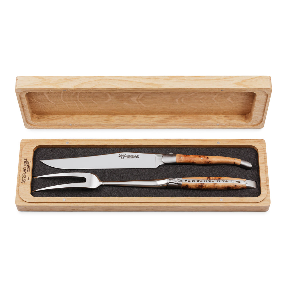 Laguiole en Aubrac Carving Set with Juniper Handle