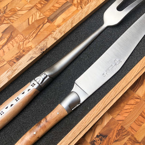 Laguiole en Aubrac Carving Set with Juniper Handle