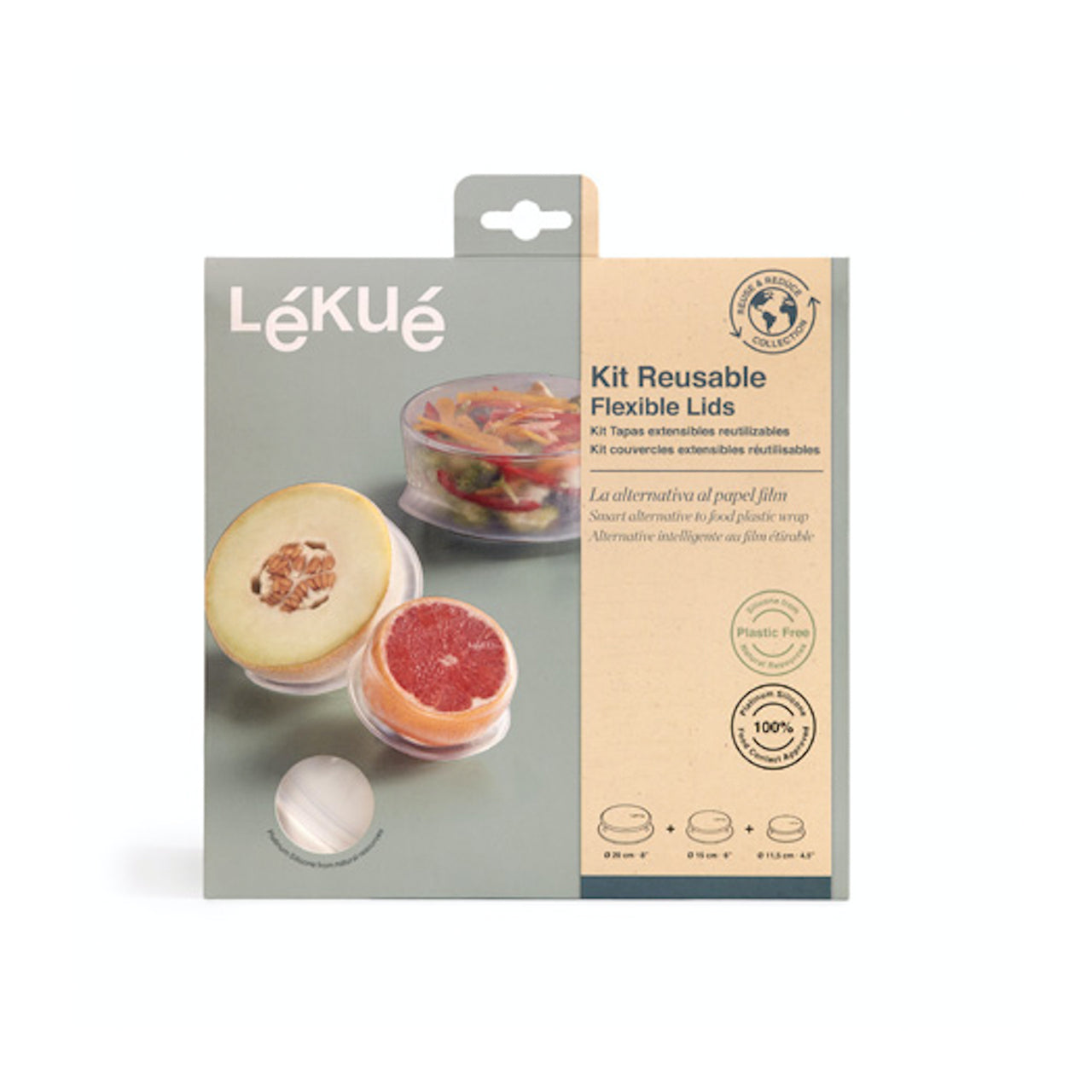 Lekue Reusable Flexible Lids Pack of 3 / 11, 15, 20cm *