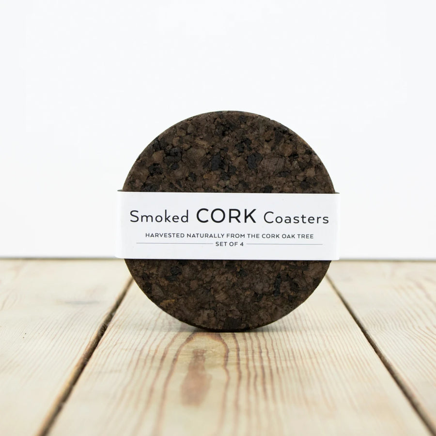 Smoked Cork Coasters 10cm / Set of 4