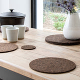 Smoked Cork Coasters 10cm / Set of 4