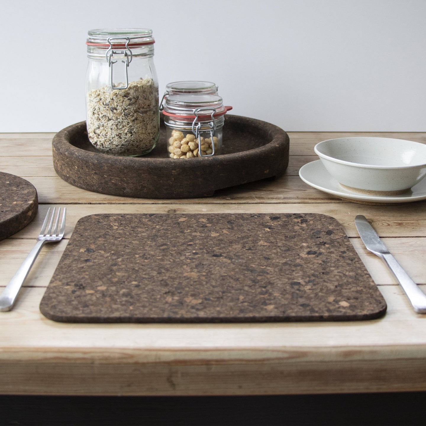 Smoked Cork Rectangular Placemat 29.5x25cm / Set of 4