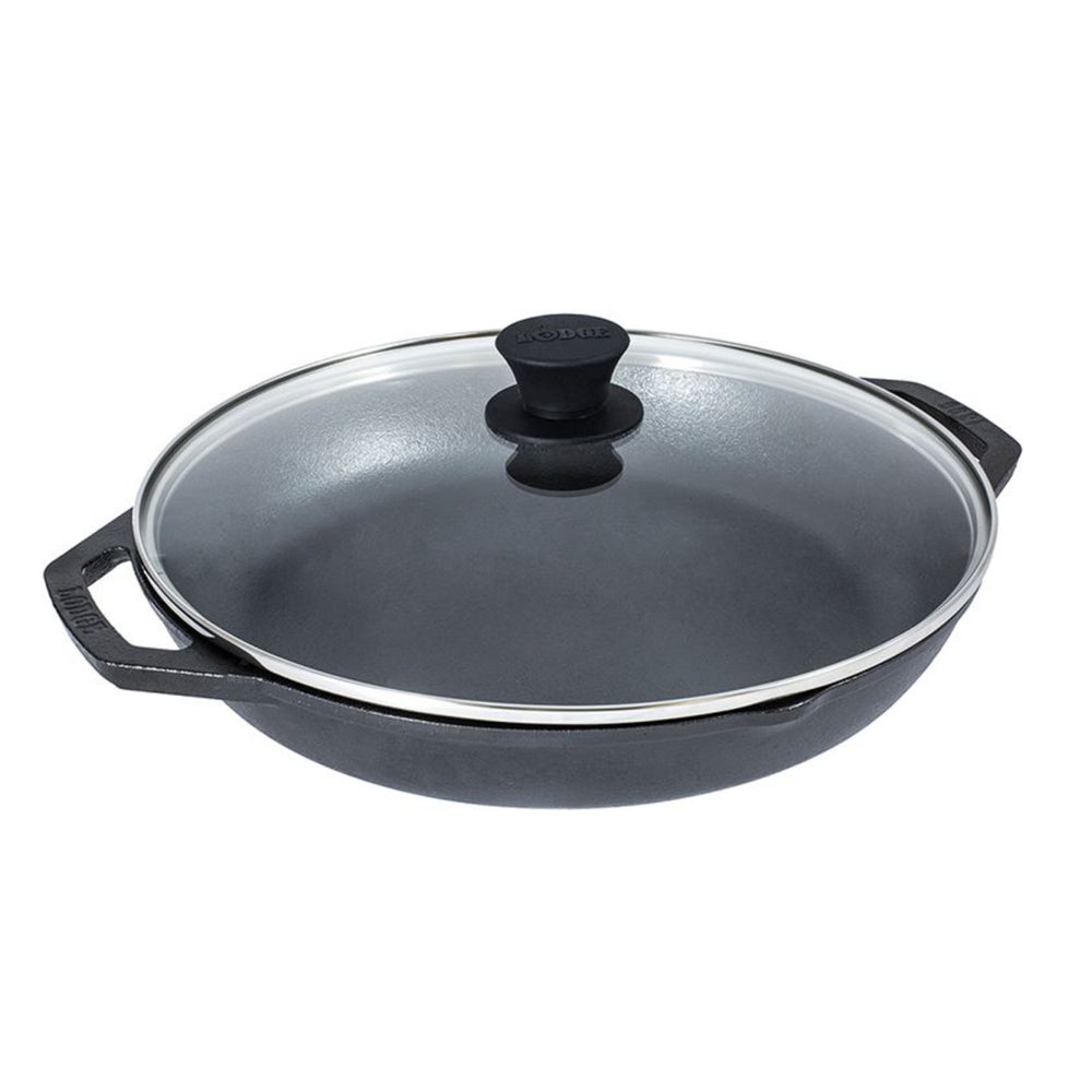 Lodge Chef Collection Chef Pan with Loop Handles and Glass Lid / 30cm / 12"