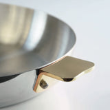 Mauviel Art Deco Round Stainless Steel Pan with Bronze Handles