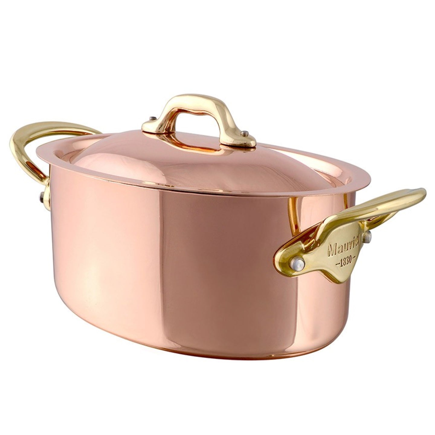 Mauviel M'150S Oval Casserole with Copper Lid / 30cm | Borough Kitchen