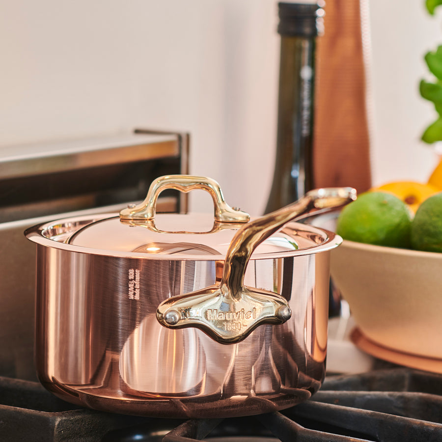 Mauviel M'6 S Induction Copper 3-Piece Sauce Pan Set With Cast