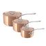 Mauviel M'150S 3 Piece Saucepan Set with Copper Lids