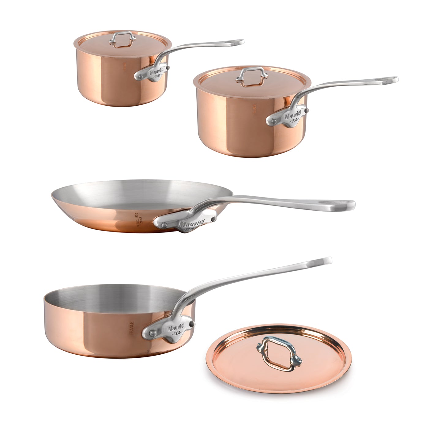 Mauviel M'150S 4 Piece Cookware Set with Copper Lids