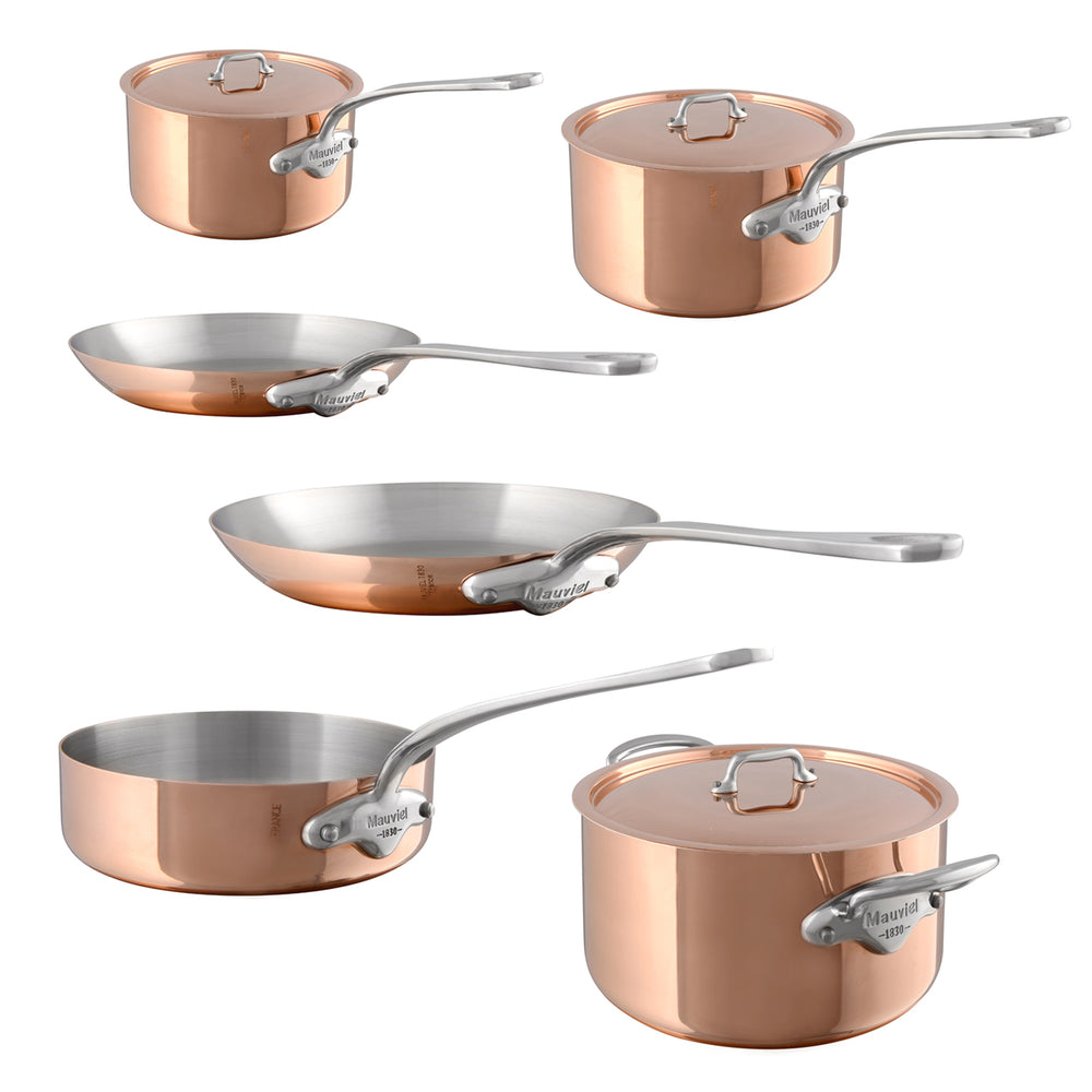 Mauviel M'150S 6 Piece Cookware Set with Copper Lids