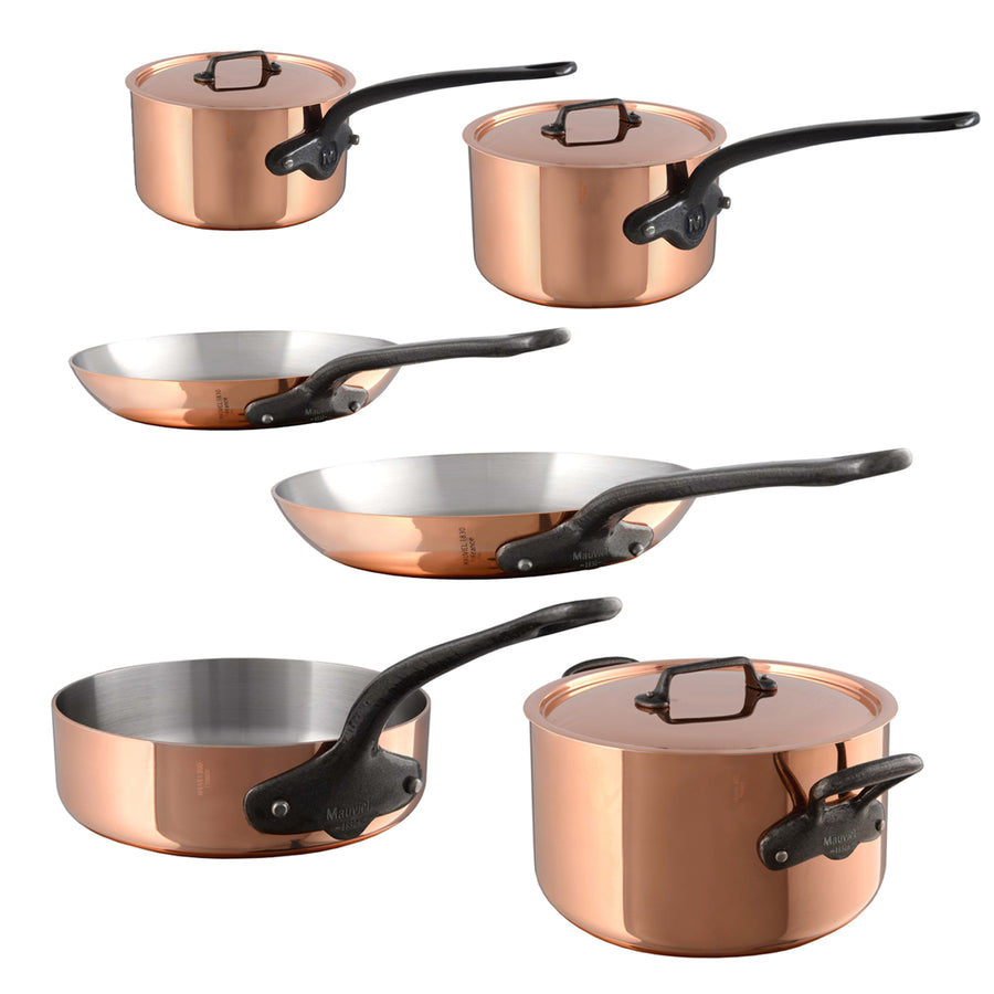 Mauviel M'6 S 12-Piece Induction Copper Cookware Set with Cast Stainless Steel Handles