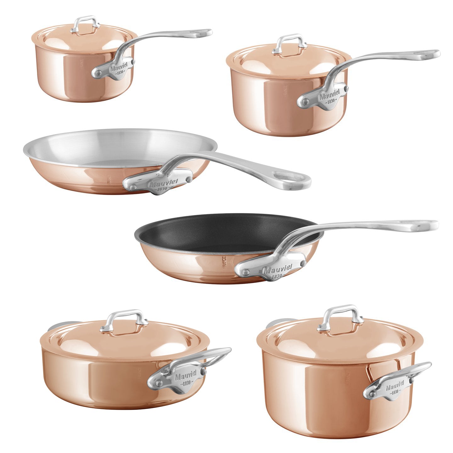 Mauviel M'6S Induction Compatible Copper 6 Piece Cookware Set