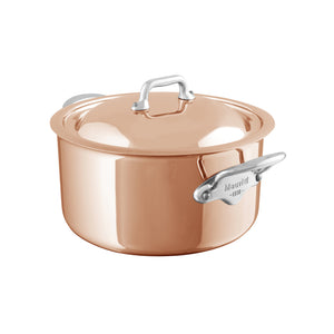 Mauviel M'6S Induction Compatible Copper Casserole with Lid