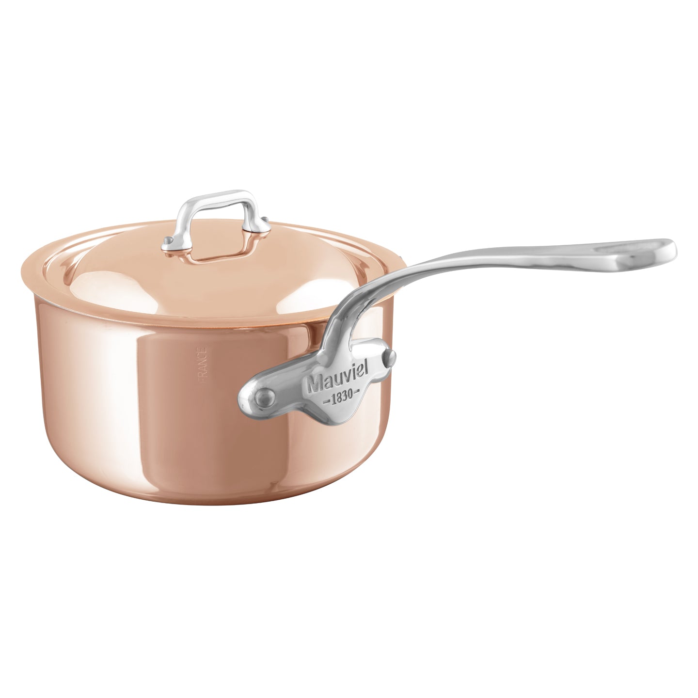 Mauviel M'6S Induction Compatible Copper Saucepan with Lid