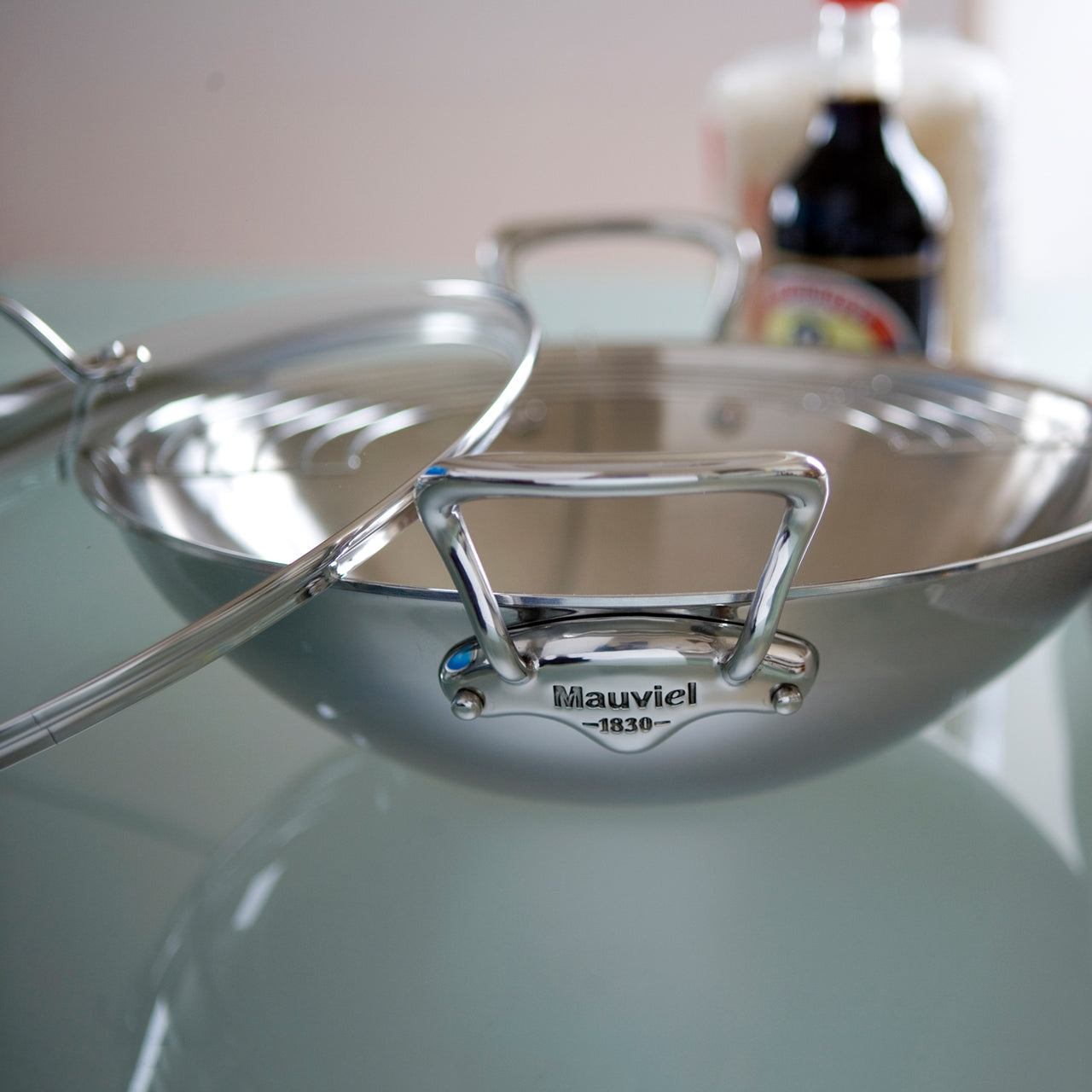 Mauviel M'Cook Wok 2 Handles with Glass Lid / 32cm | Borough Kitchen