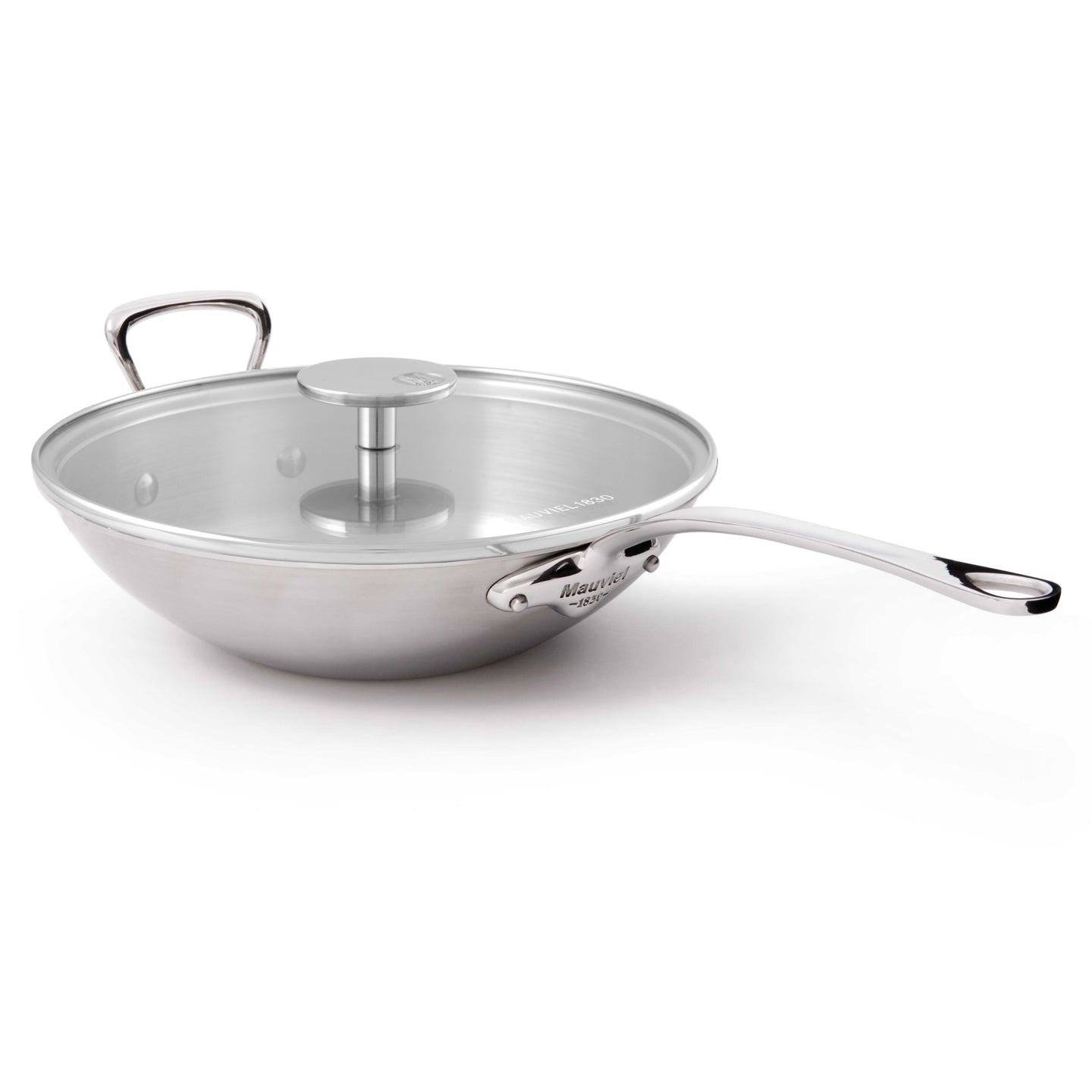 M' Cook Wok Long Handle Glass Lid 32cm