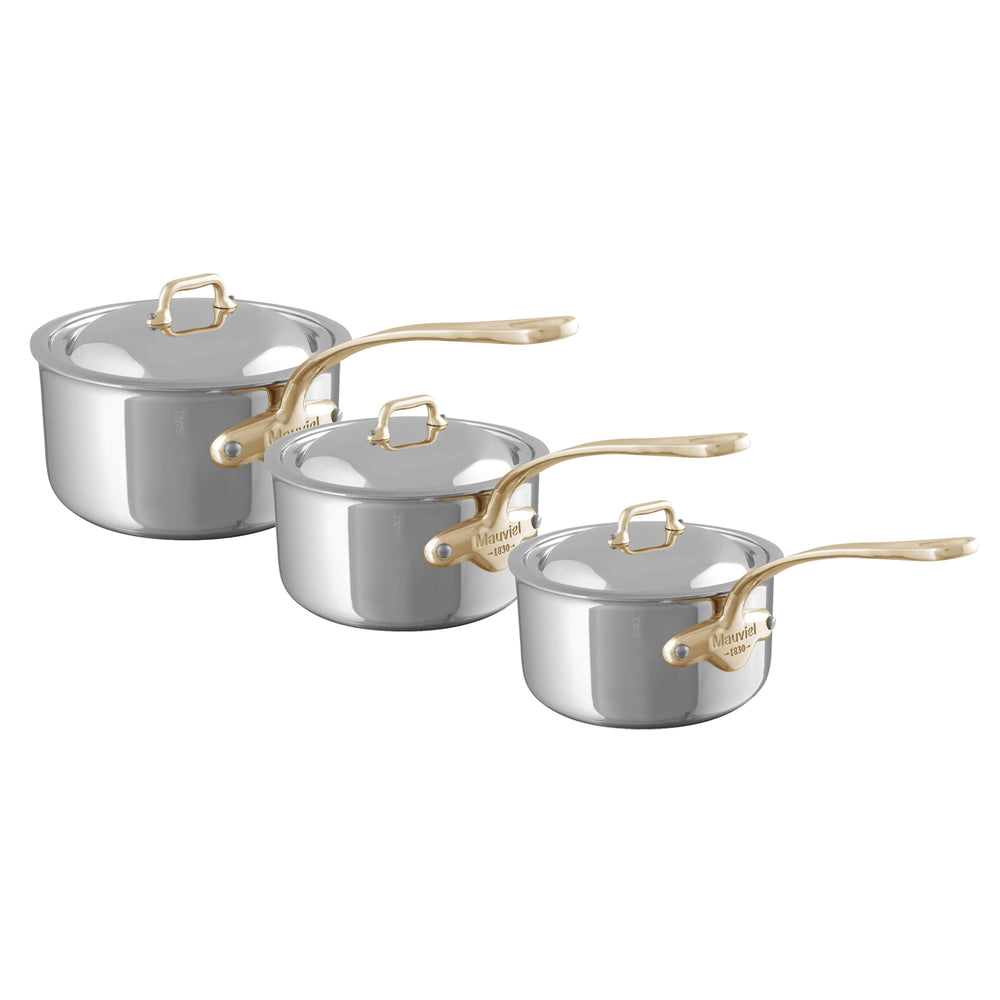 Mauviel M'CookB 3 Piece Saucepan Set with Lids