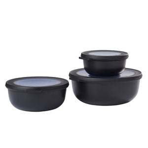 Mepal Cirqula Multi Bowl with Lid / Set of 3 / Black