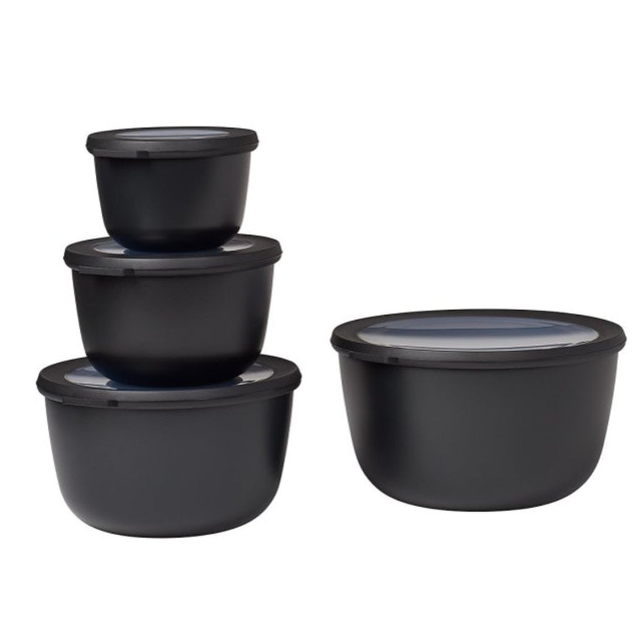 Mepal Cirqula Multi Bowl with Lids / Set of 4 / Black