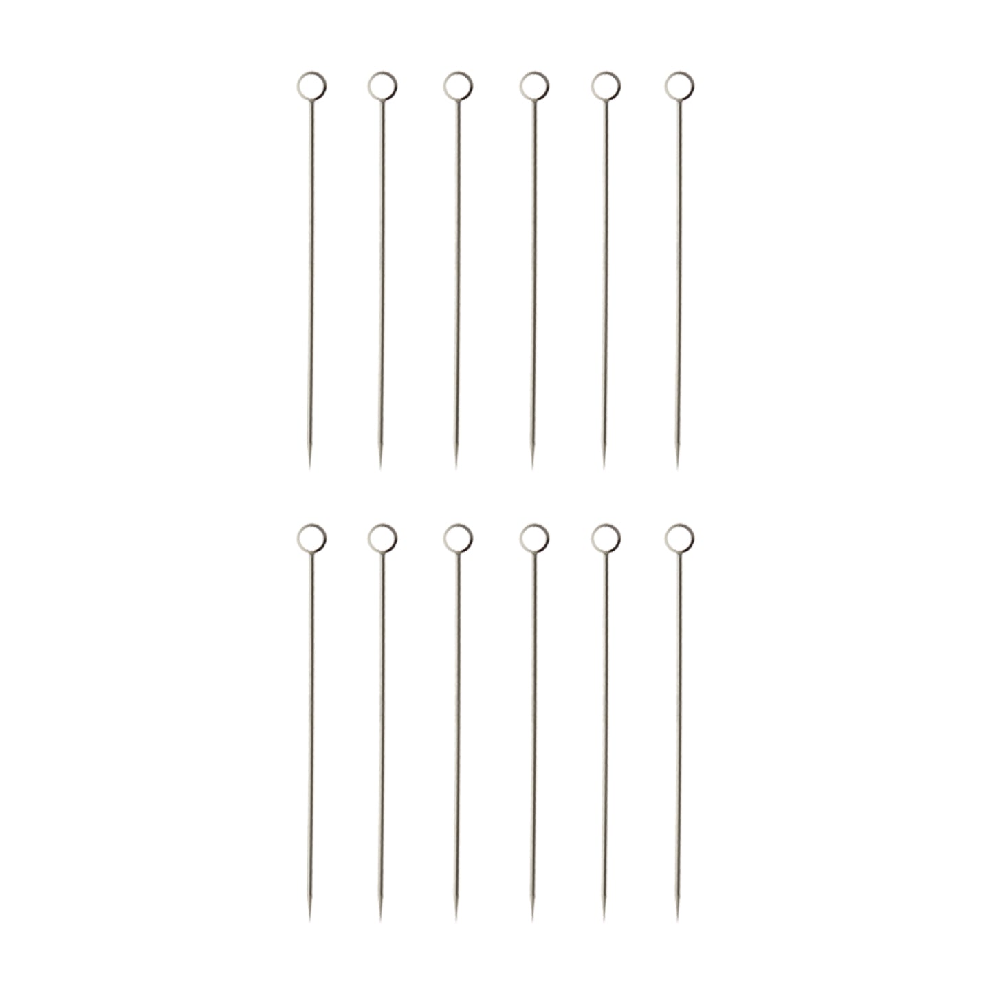 Mercer Stainless Steel Cocktail Picks / Set of 12 / Ring Top