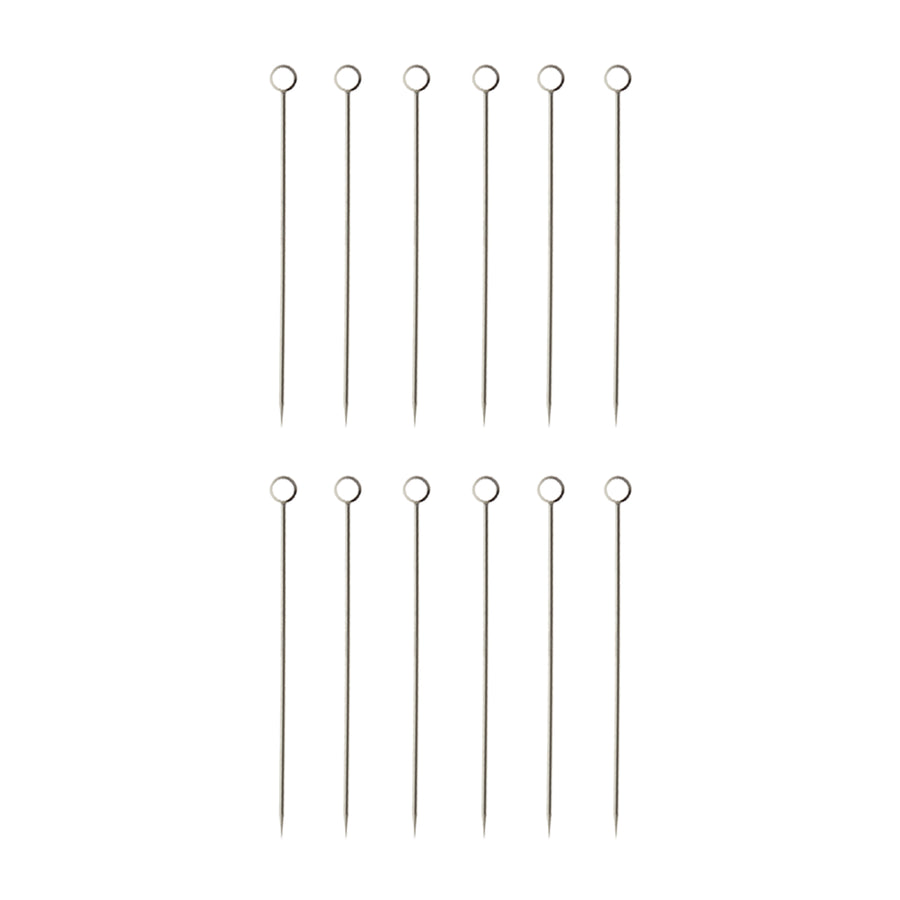 Mercer Stainless Steel Cocktail Picks / Set of 12 / Ring Top