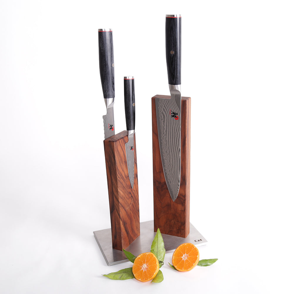 Miyabi 5000 FCD 3 Knife and Kai Block Set / Walnut Block