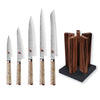 Miyabi 5000 MCD 5 Knife and Kai Block Set / Walnut Block