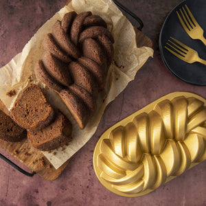 Nordic Ware Braided Loaf Pan / Gold