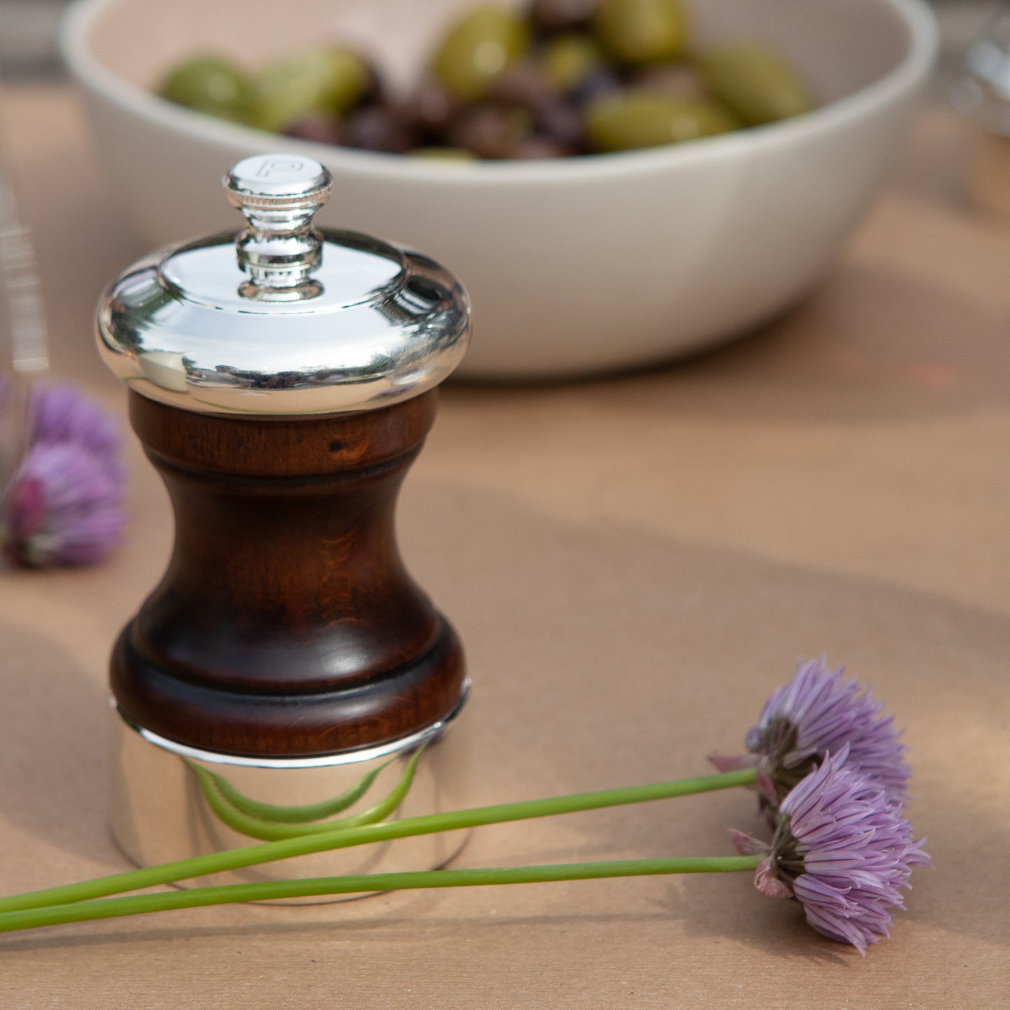 Peugeot Palace Wood / Silver Pepper Mill / 10cm