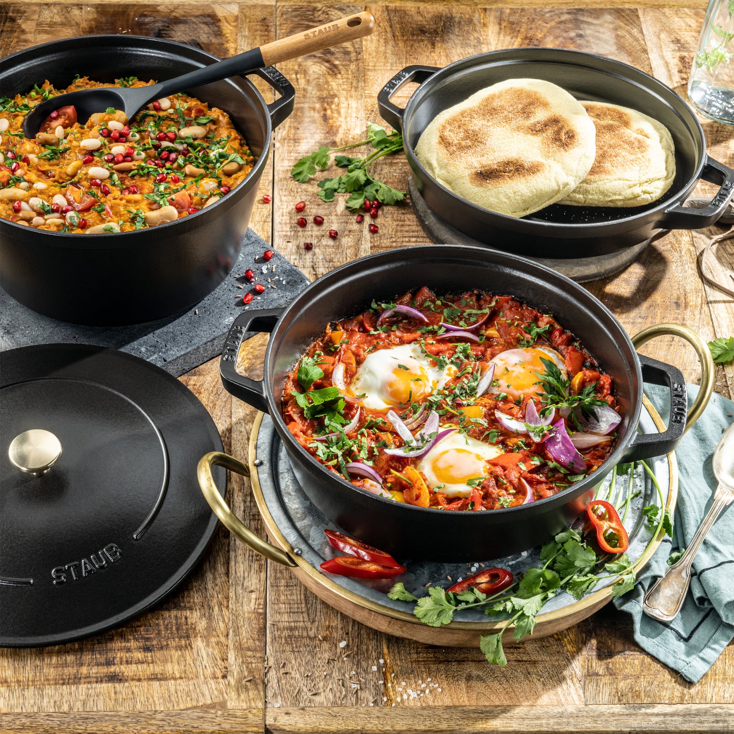 Staub Stackable 3 Piece Pot Set / Black | Borough Kitchen