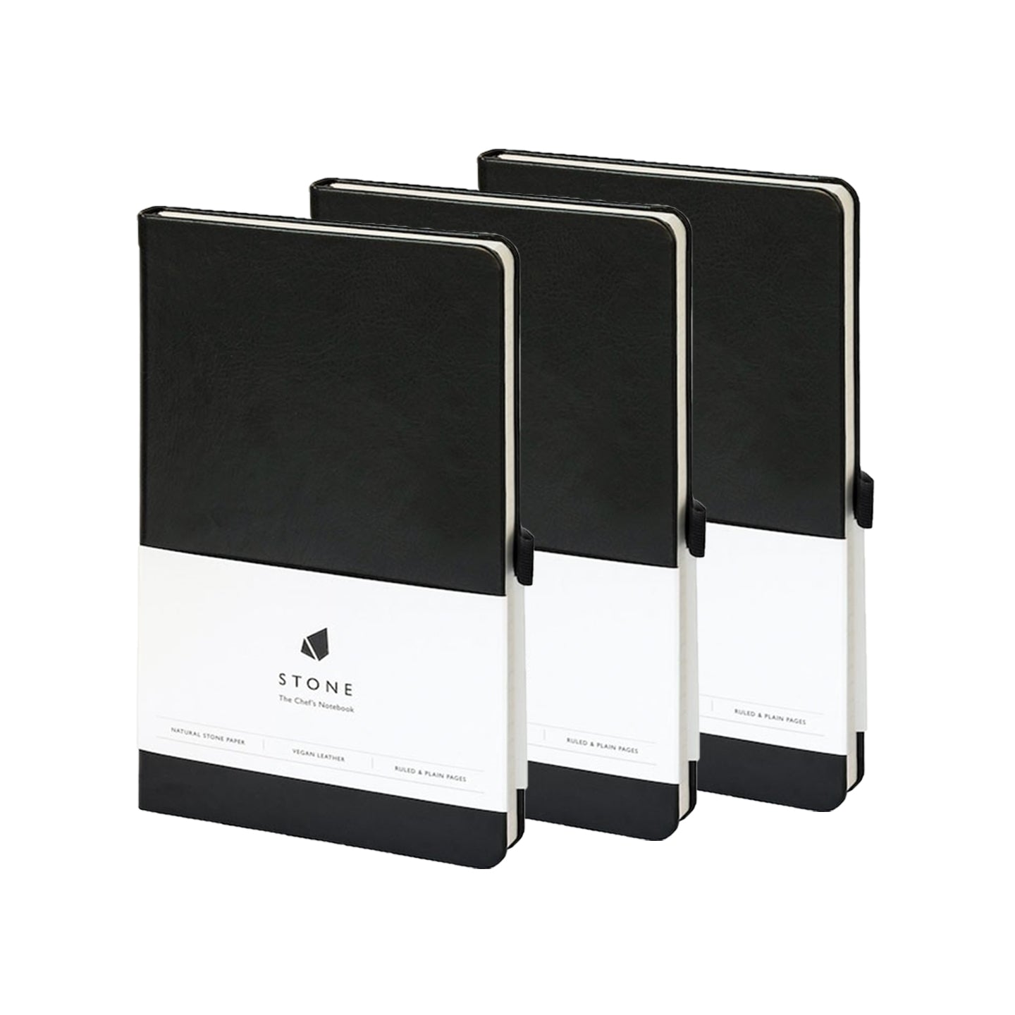 Stone The Chef's Notebook / Pack of 3 / Black