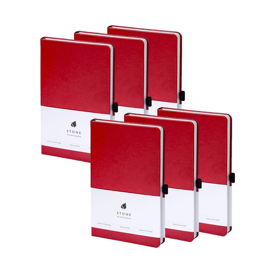 Stone The Chef's Notebook / Pack of 6 / Red