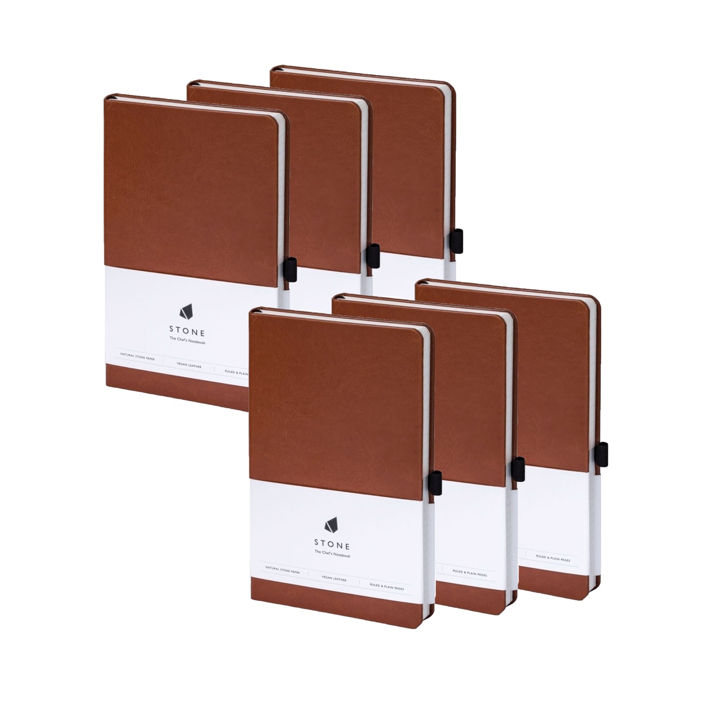Stone The Chef's Notebook / Pack of 6 / Tan