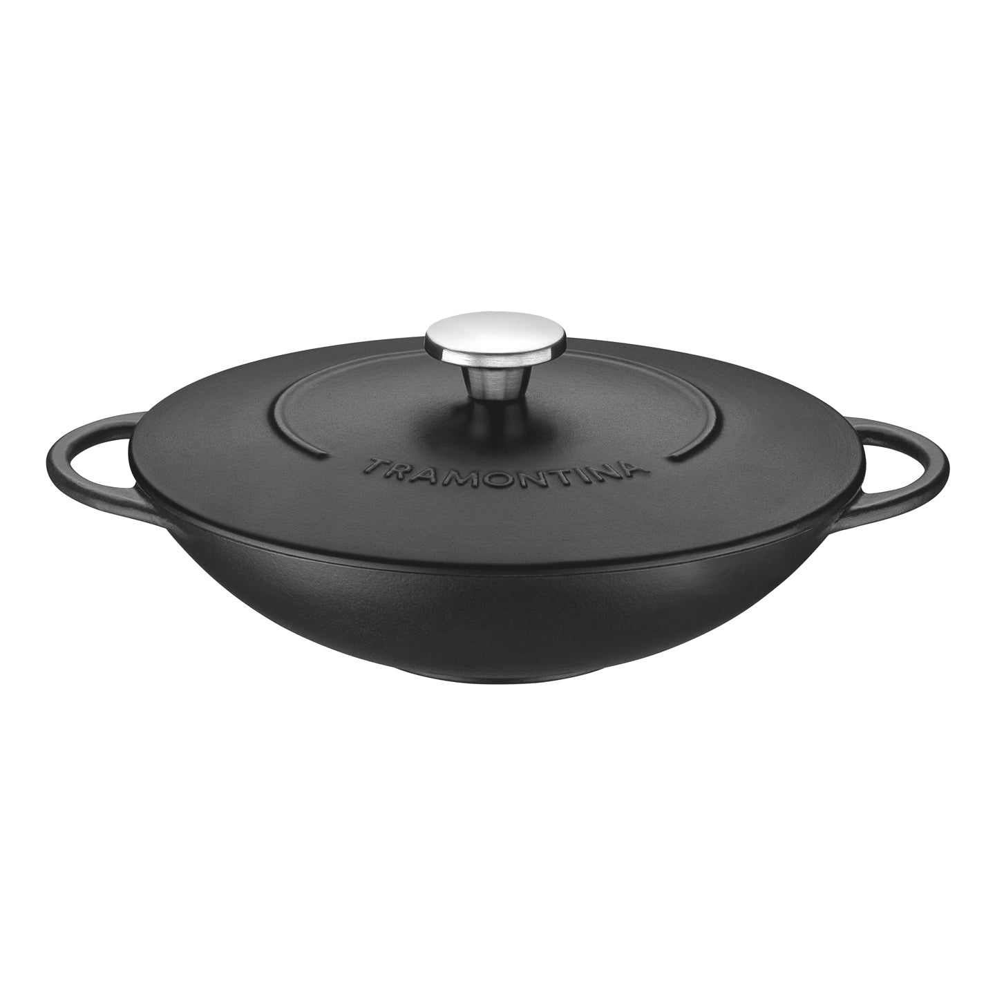 Tramontina Enamelled Cast Iron Wok / Black