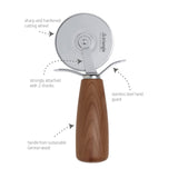 Triangle Pizza Cutter / 7cm / Walnut Wood Handle (Boxed)