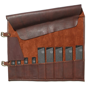 Witloft Leather Knife Roll / 9 Pocket / Dark Brown