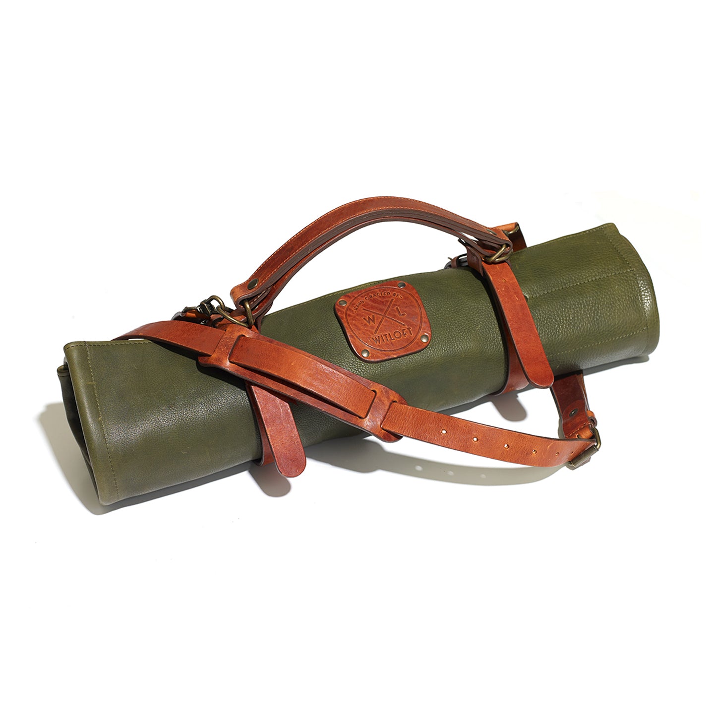 Witloft Leather Knife Roll / 5 Pocket / Green and Cognac **