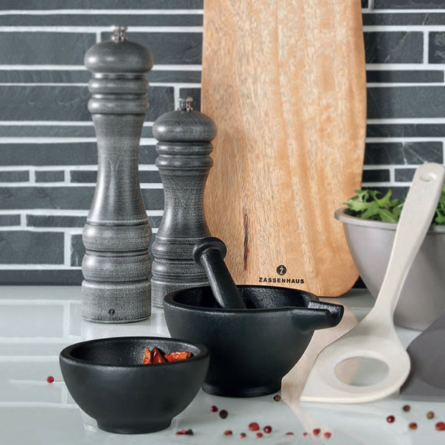 Zassenhaus Cast Iron 3 Piece Mortar and Pestle Set (Online Only)