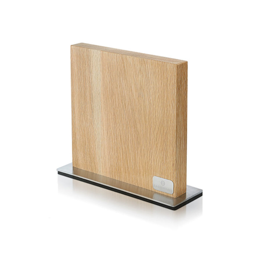 Zassenhaus Magnetic Knife Block with Stainless Steel Stand / 28x25.5cm / Oak